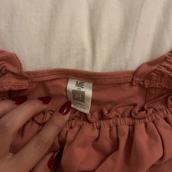 PACSUN pink ruffle crop top (can be worn off the shoulder) - Picture 2 of 2